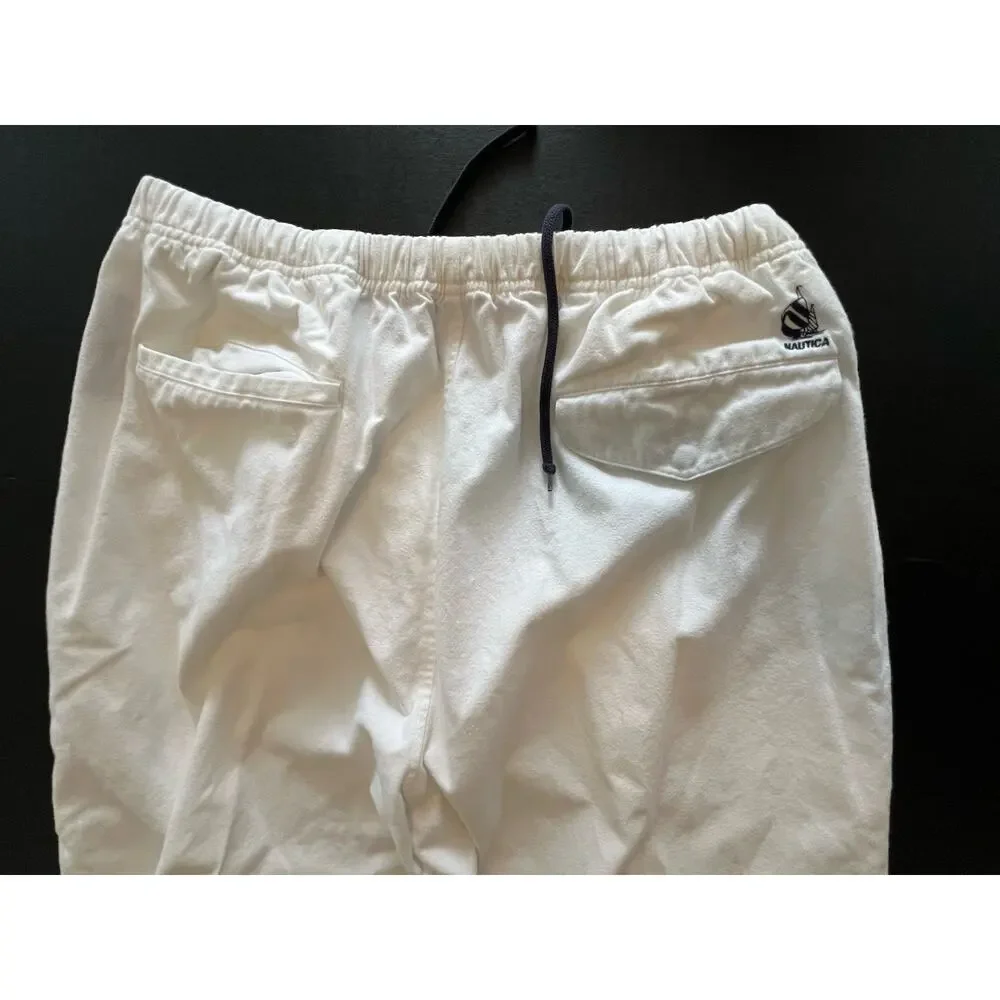 Nautica Pants Mens Size XL 100% Cotton Loose Fit Drawstring Sailing Old Money